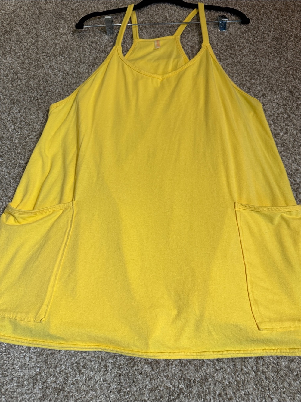 Women’s Yellow Sleeveless Tank Top Shorts Dress Romper with Pockets Size M - Picture 8 of 10